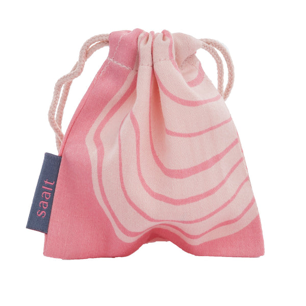 Pink Saalt menstrual cup bag.