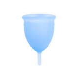 Blue menstrual cup.